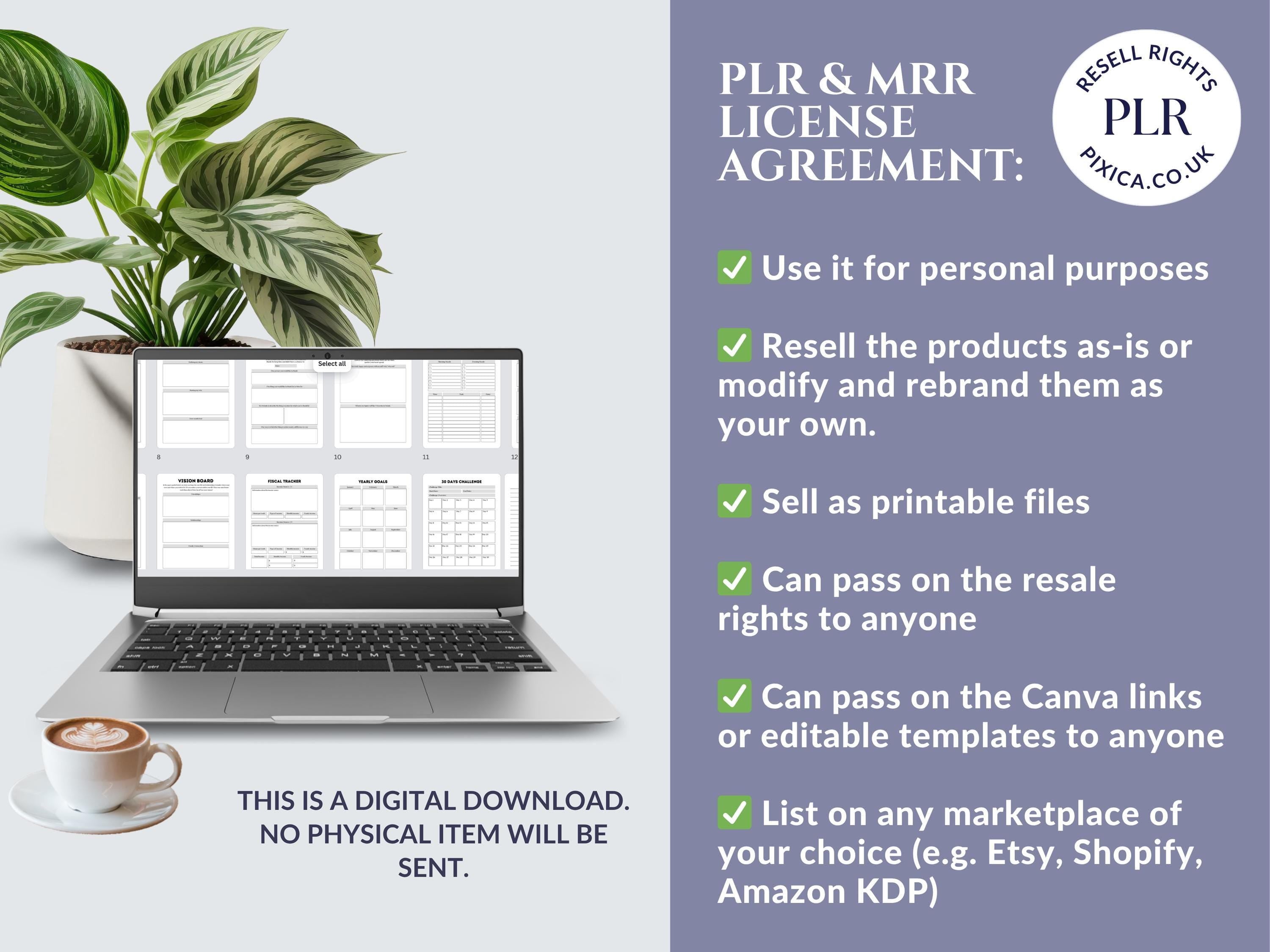 PLR/MRR 7,500+ Pages Digital Planners & Journals