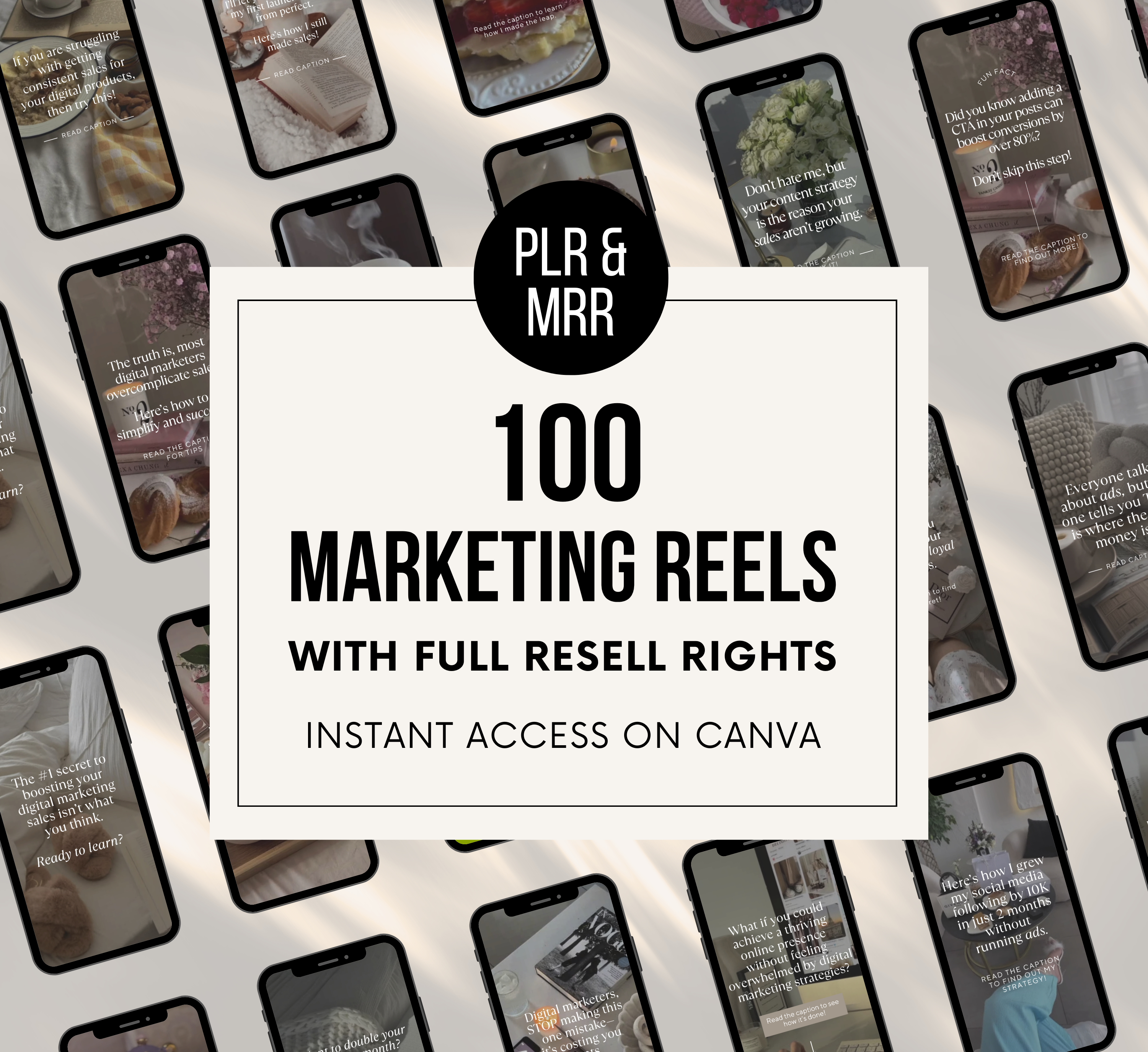 PLR/MRR 100 Digital Marketing Reels