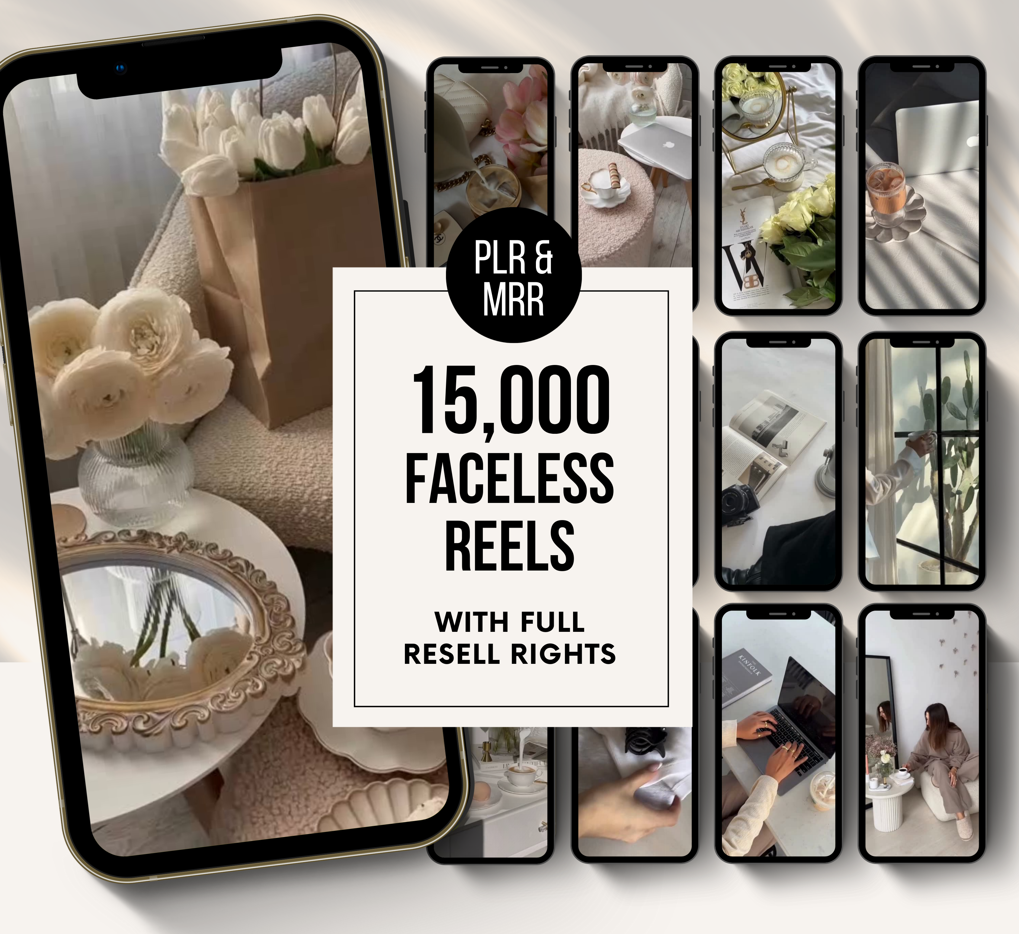 PLR/MRR 15,000+ Faceless Digital Marketing Reels