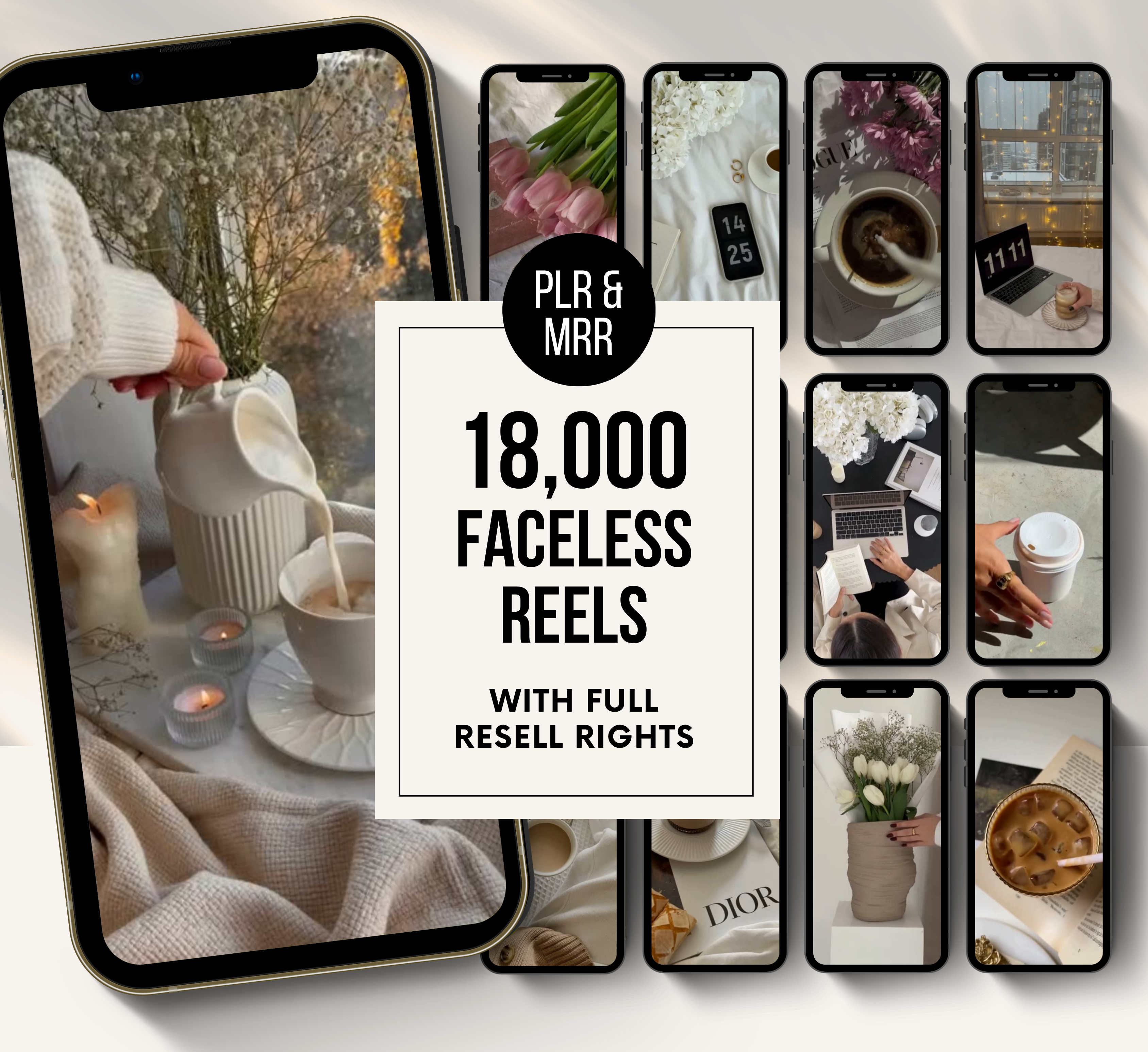 PLR/MRR 18,000+ Faceless Digital Marketing Reels