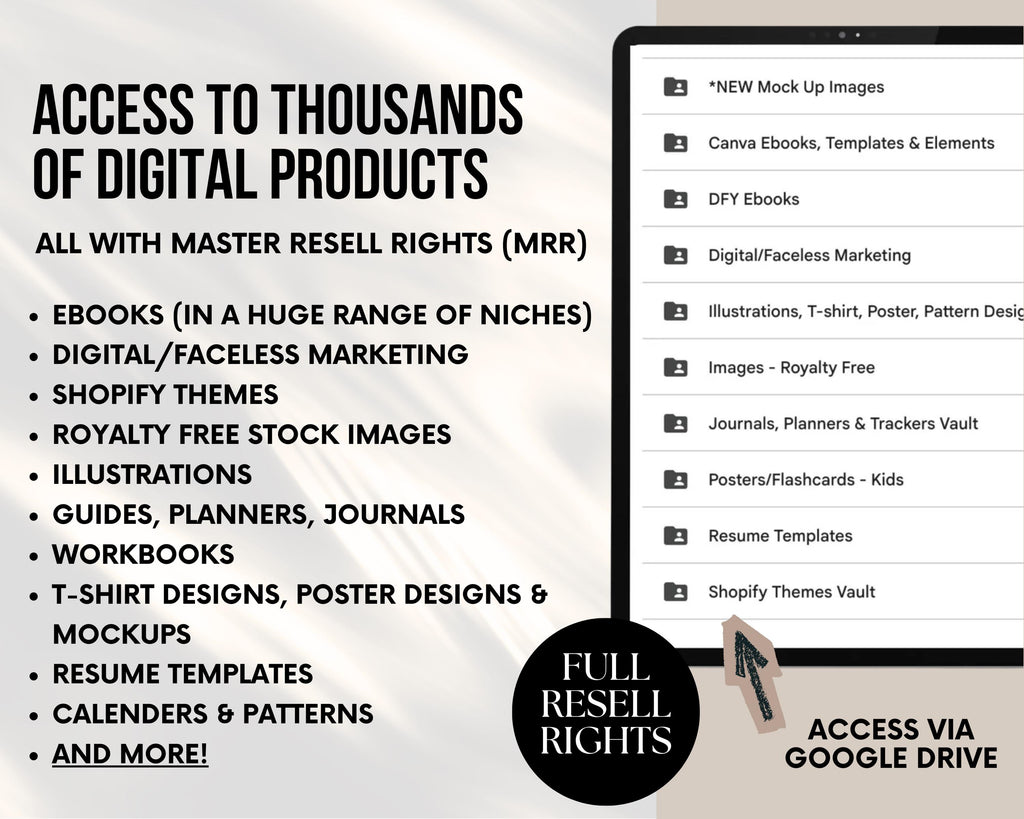 PLR/MRR 1000s Products Digital Product Vault