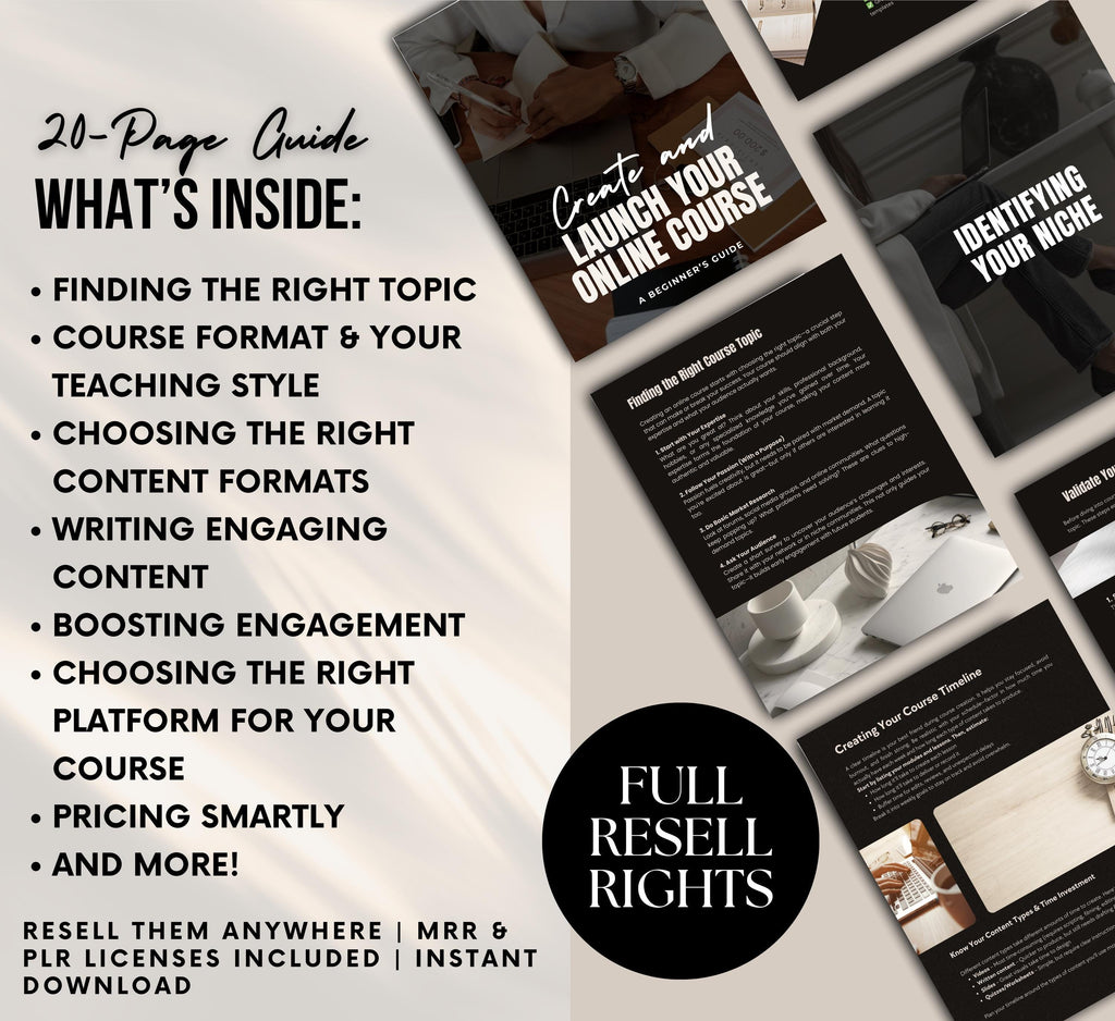 PLR/MRR Online Course Creation Guide