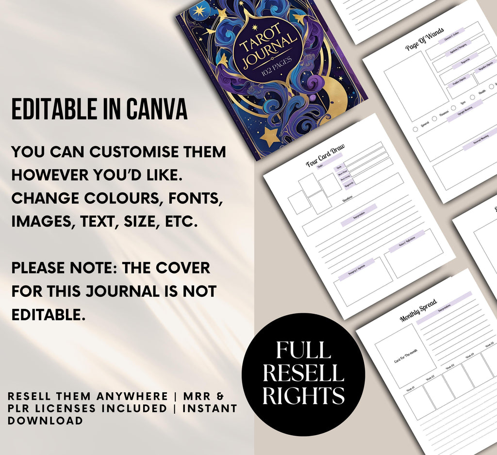 PLR/MRR Digital Tarot Journal