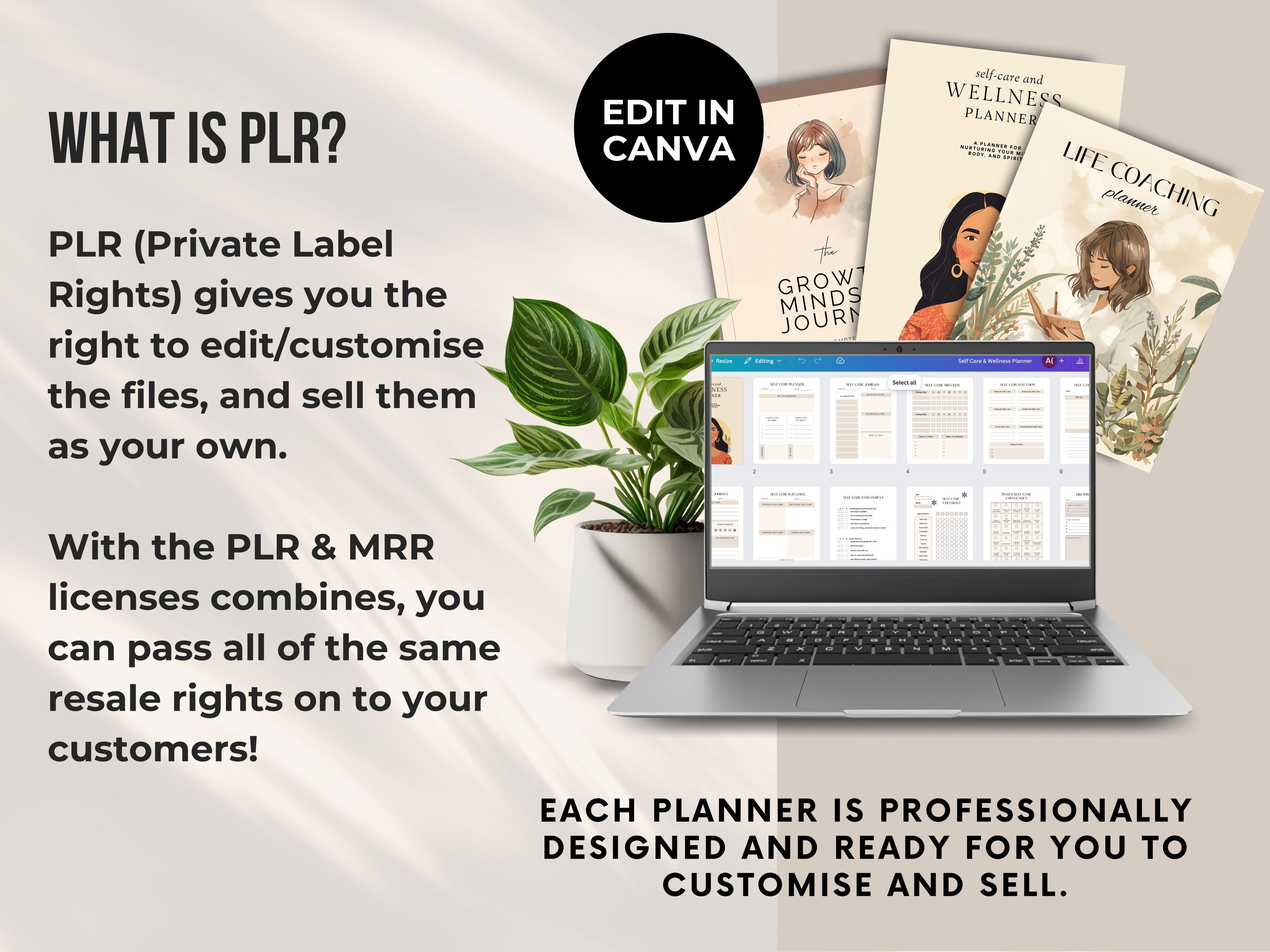PLR/MRR 40 Self-Care & Growth Journal Bundle