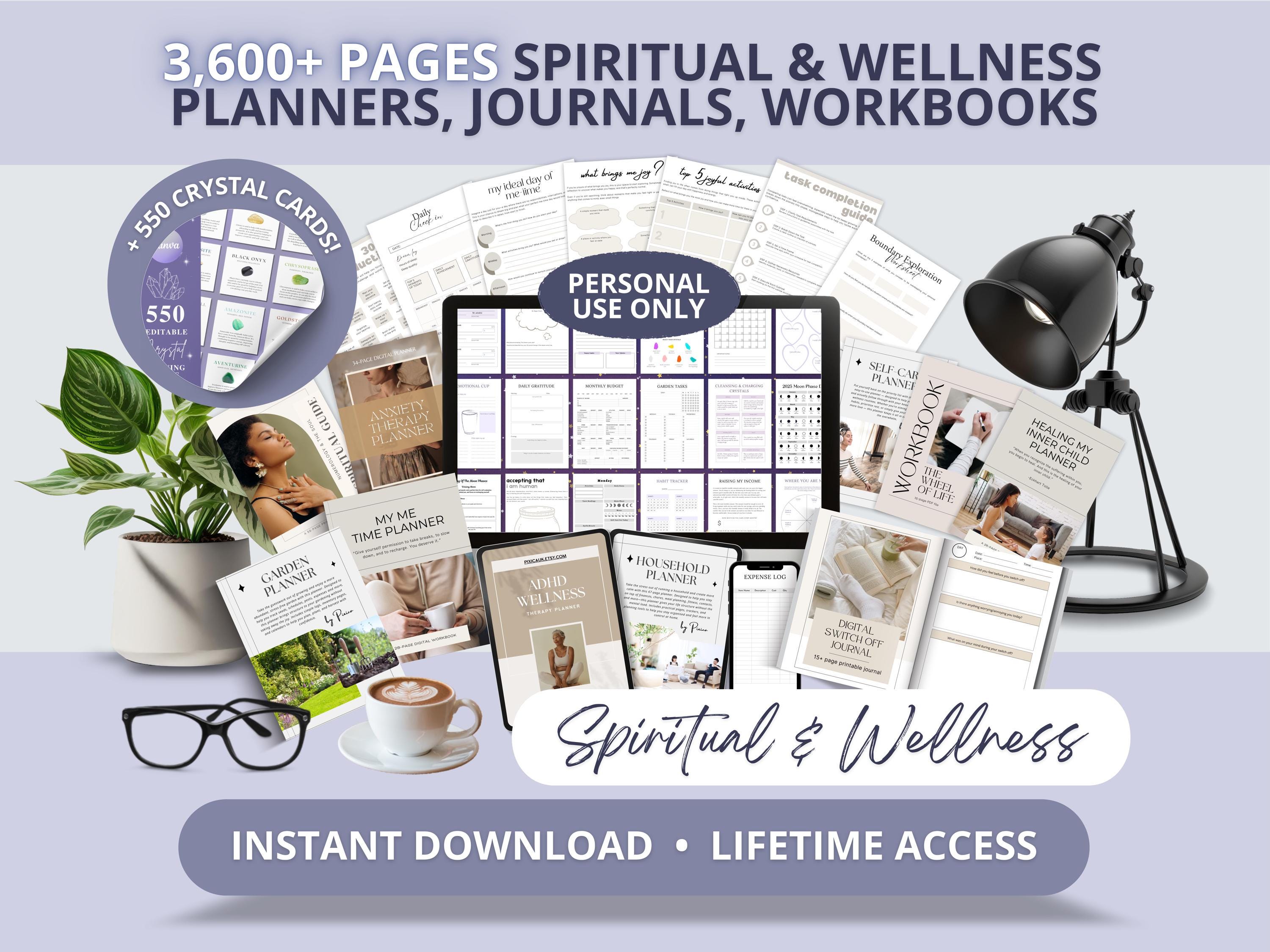 PLR/MRR 3600+ Pages Spiritual & Wellness Planners, Journals & Workbooks