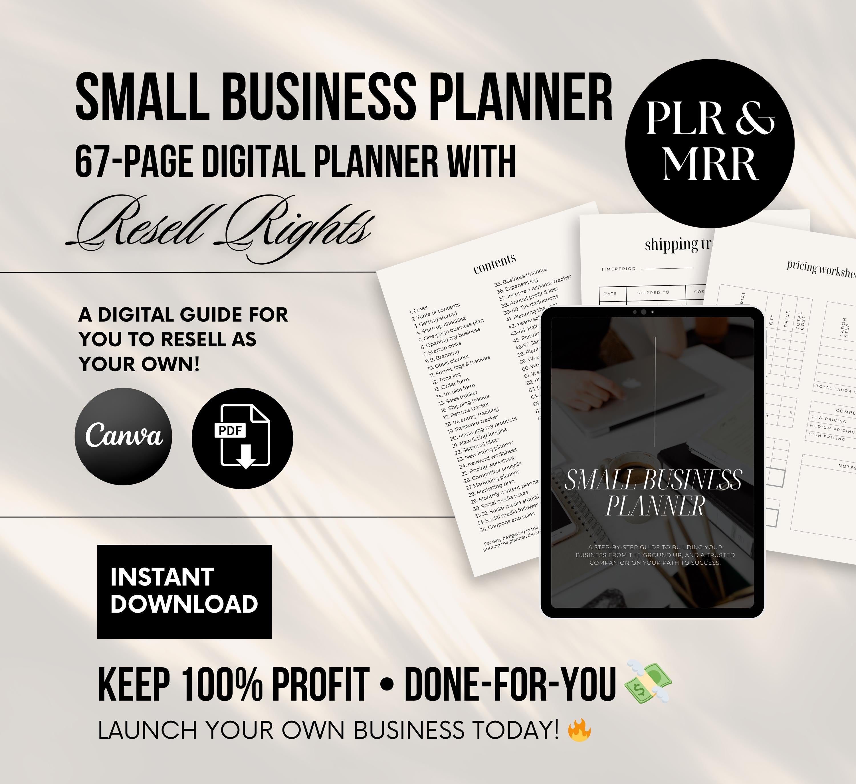 PLR/MRR Small Business Planner