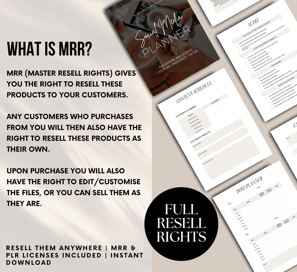 PLR/MRR Social Media Planner