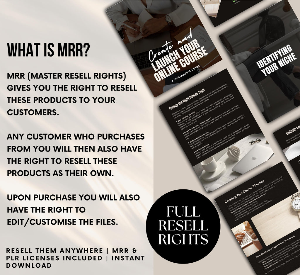 PLR/MRR Online Course Creation Guide