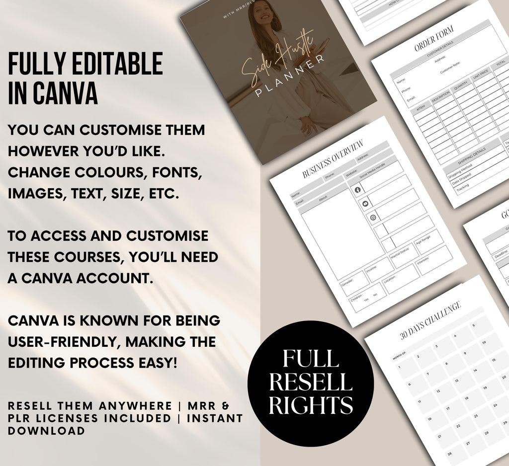 PLR/MRR Side Hustle Digital Planner