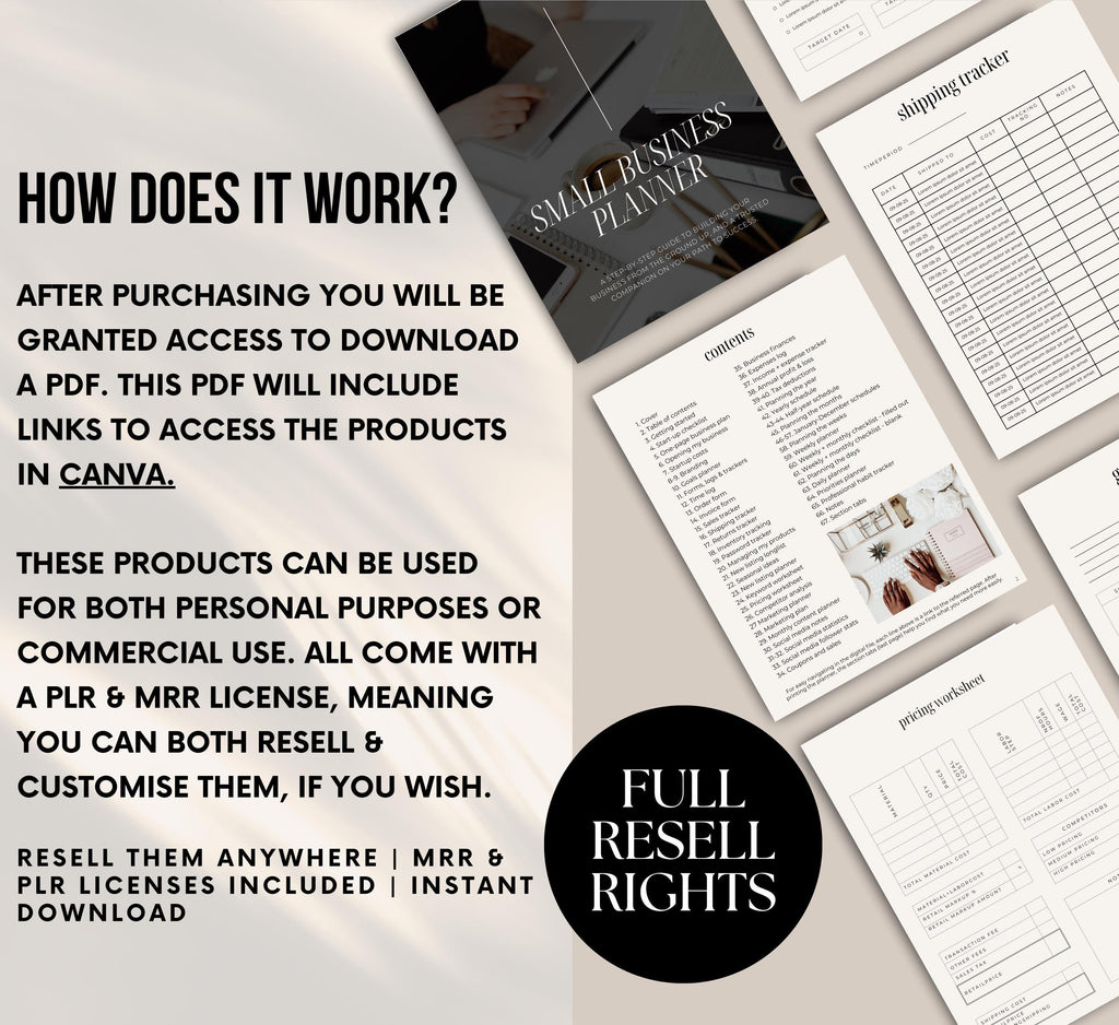 PLR/MRR Small Business Planner