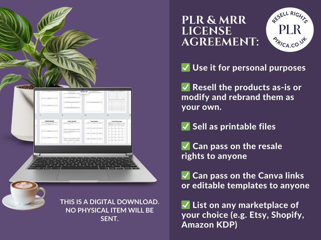 PLR/MRR 7,500 Pages Digital Planners & Journals