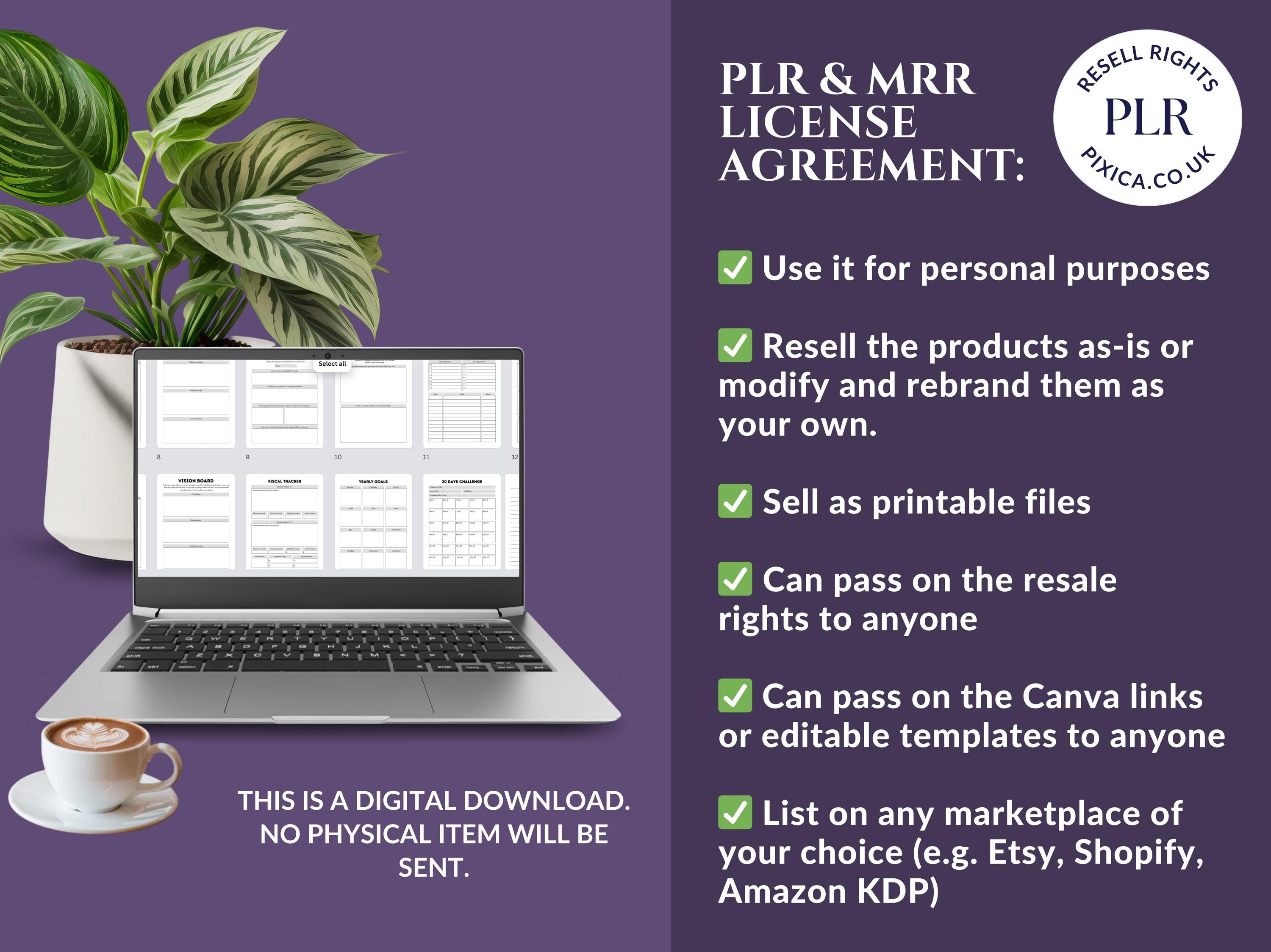 PLR/MRR 7,500 Pages Digital Planners & Journals