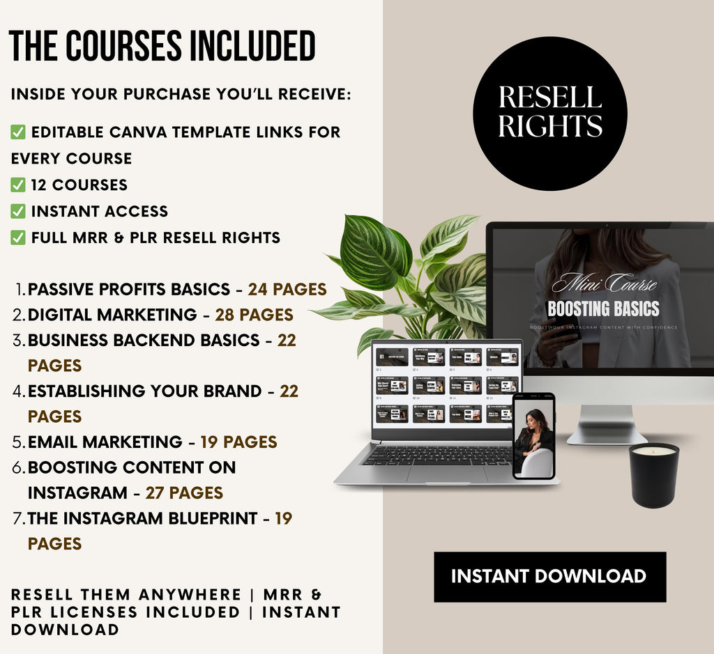 PLR/MRR 12 Digital Marketing Courses