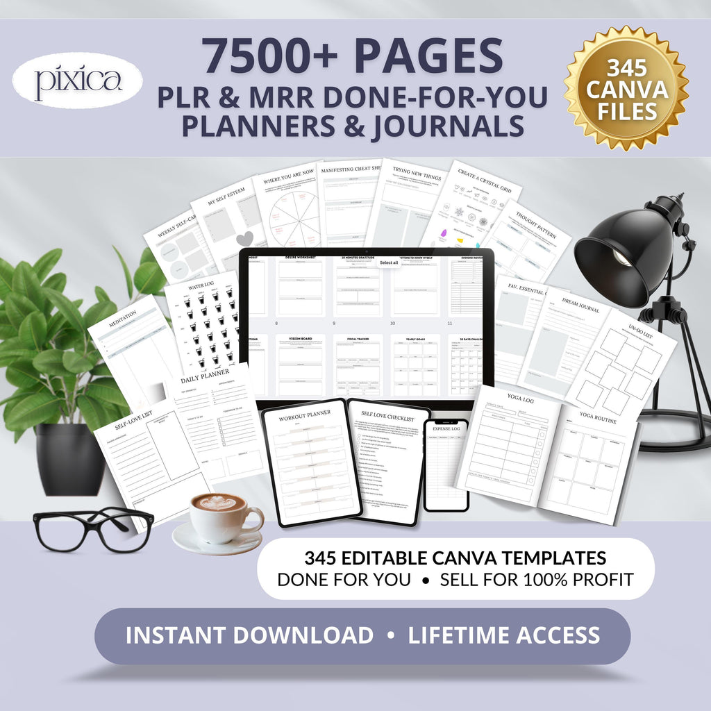 PLR/MRR 7,500+ Pages Digital Planners & Journals