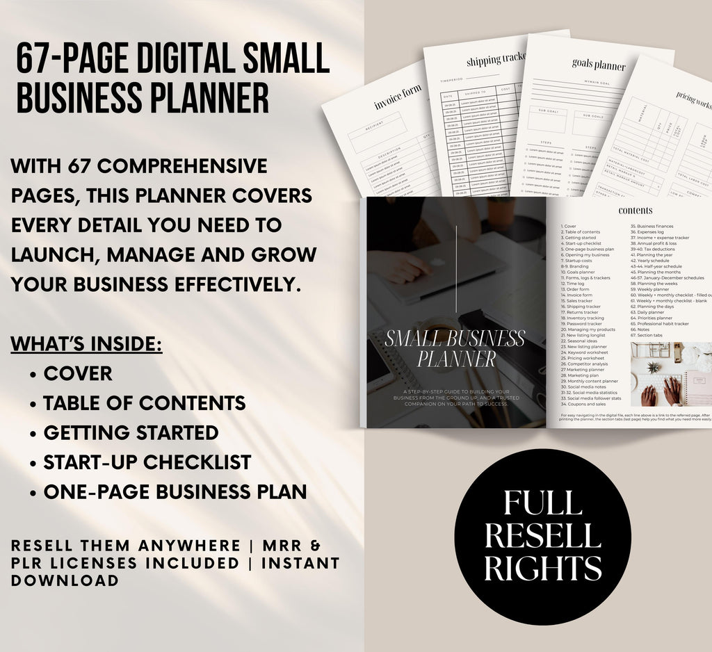 PLR/MRR Small Business Planner