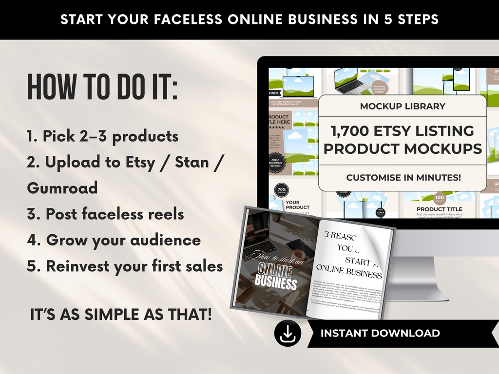 Start A Faceless Digital Product Business - Starter Kit
