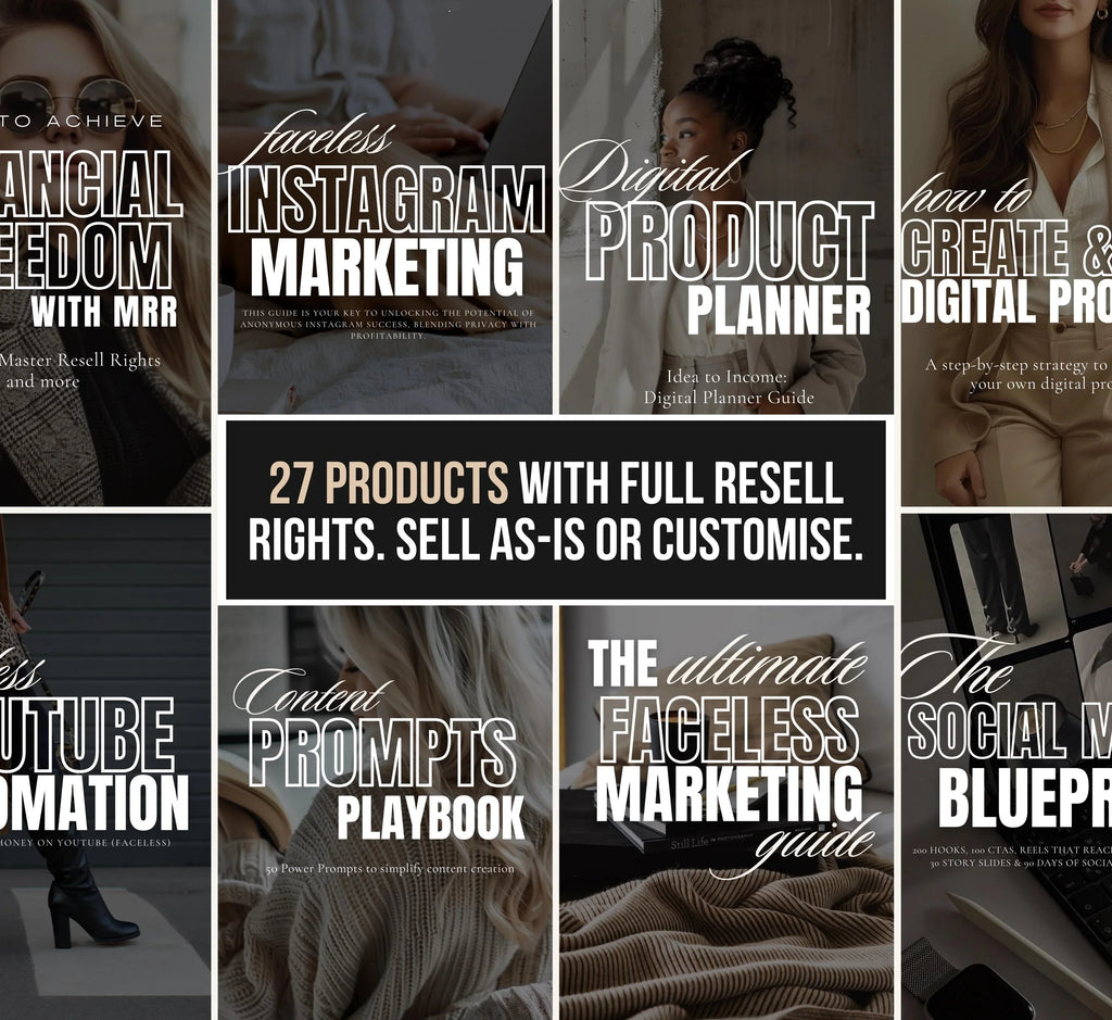 PLR/MRR 27 Faceless Marketing Bundle
