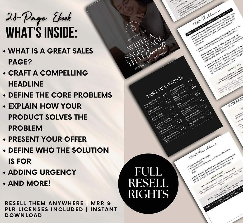 PLR/MRR Sales Page Ebook Guide