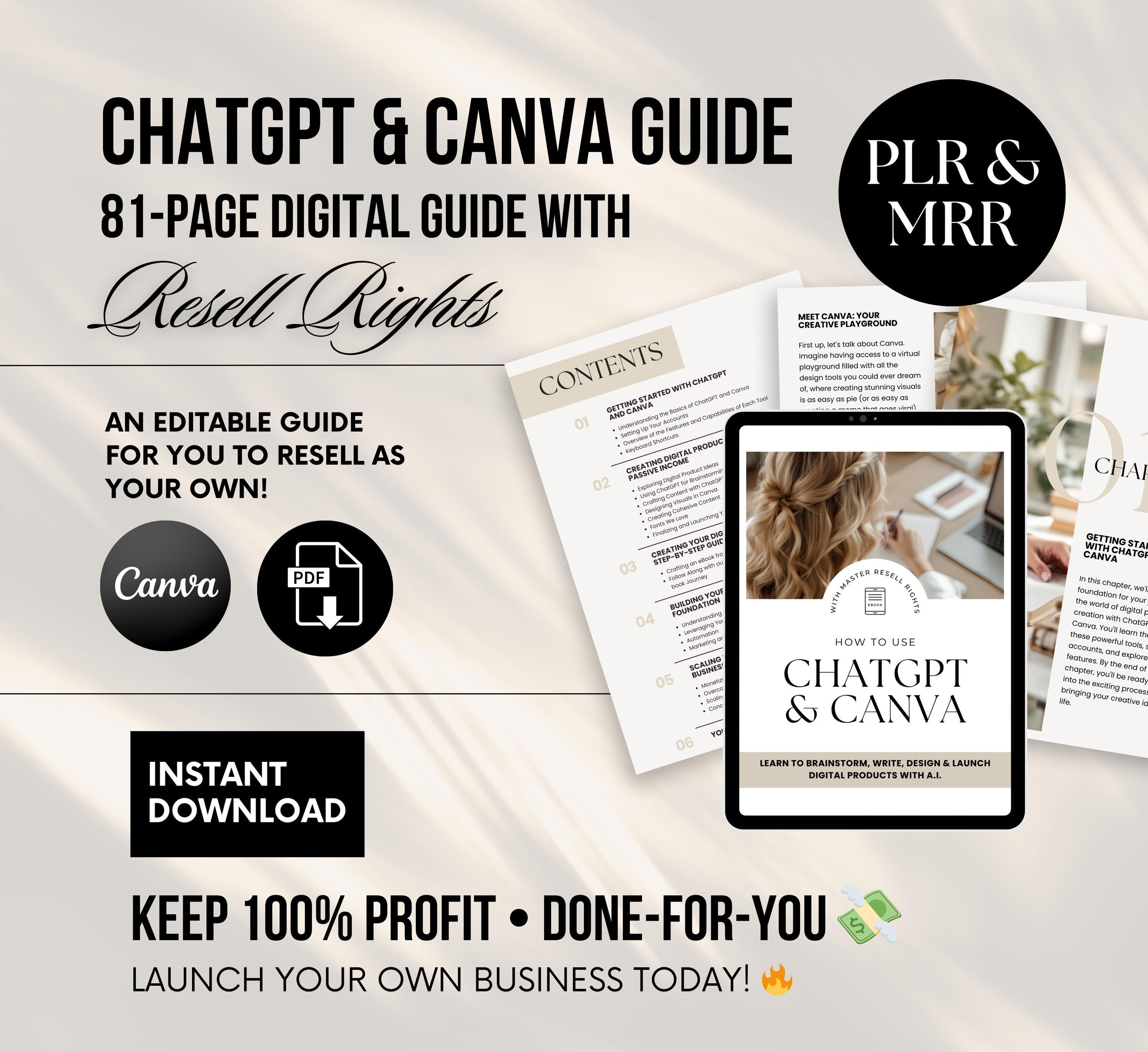 PLR/MRR ChatGPT & Canva Guide