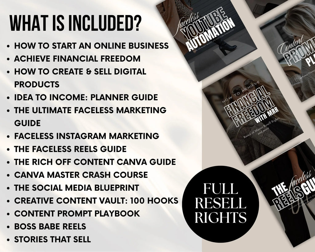 PLR/MRR 27 Faceless Marketing Bundle