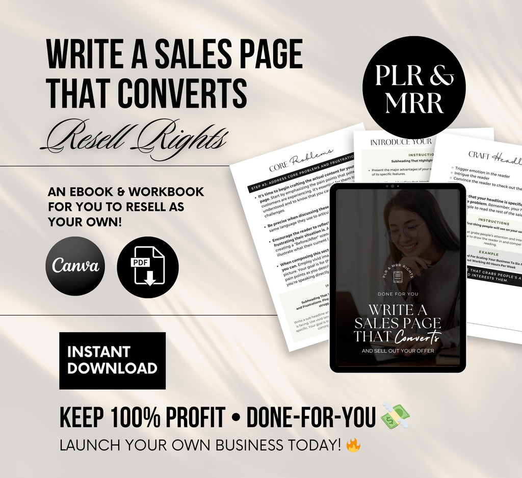 PLR/MRR Sales Page Ebook Guide