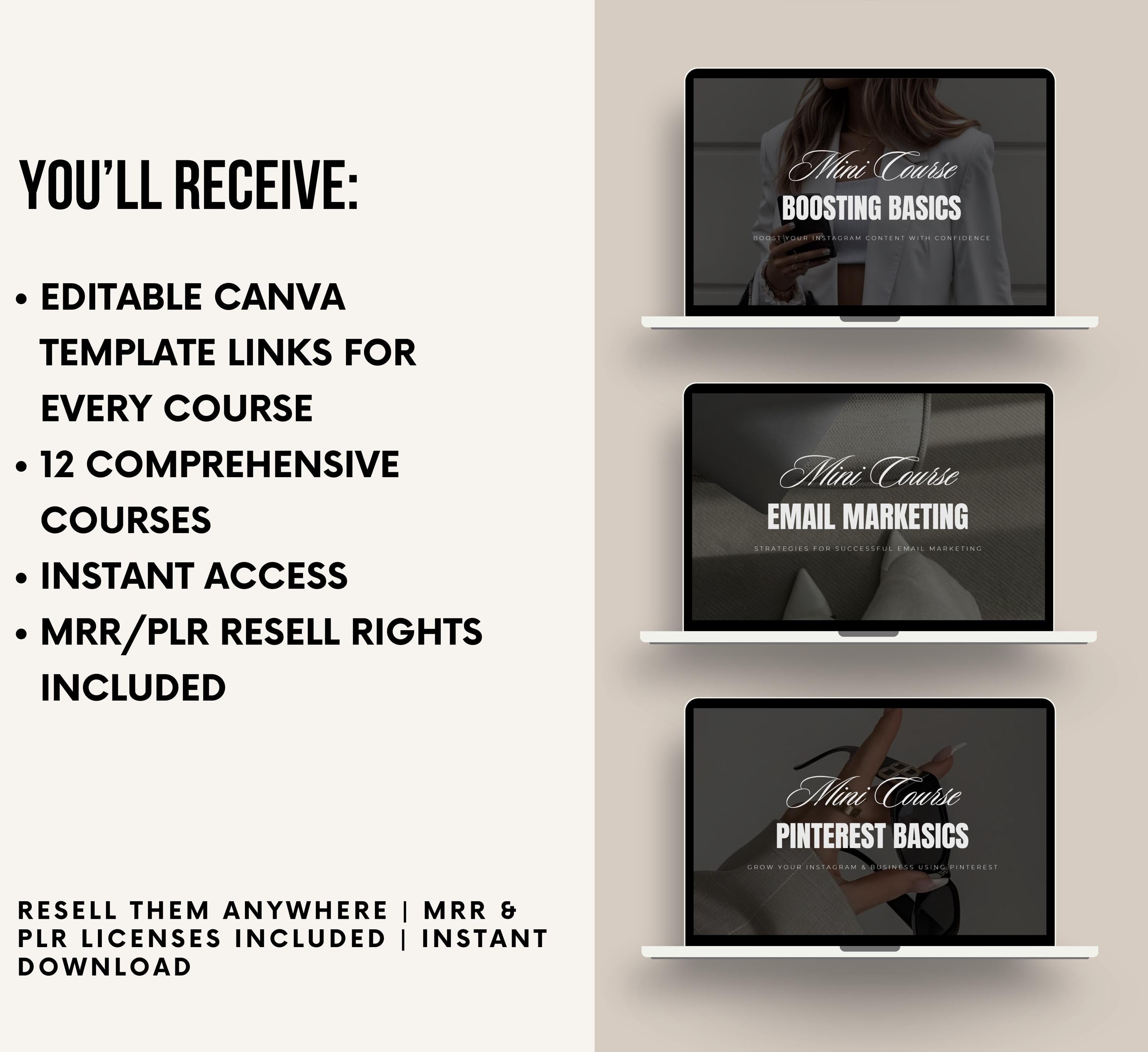 PLR/MRR 12 Digital Marketing Courses