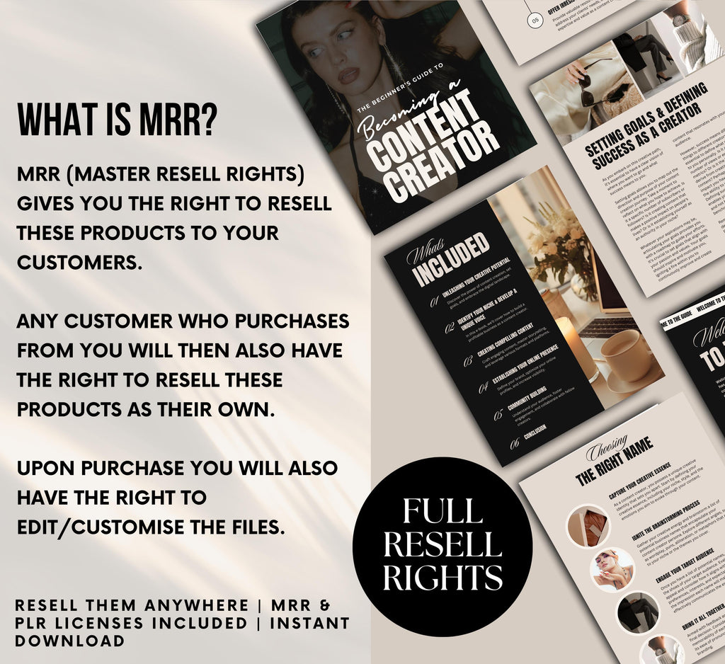 PLR/MRR Content Creator Ebook Guide