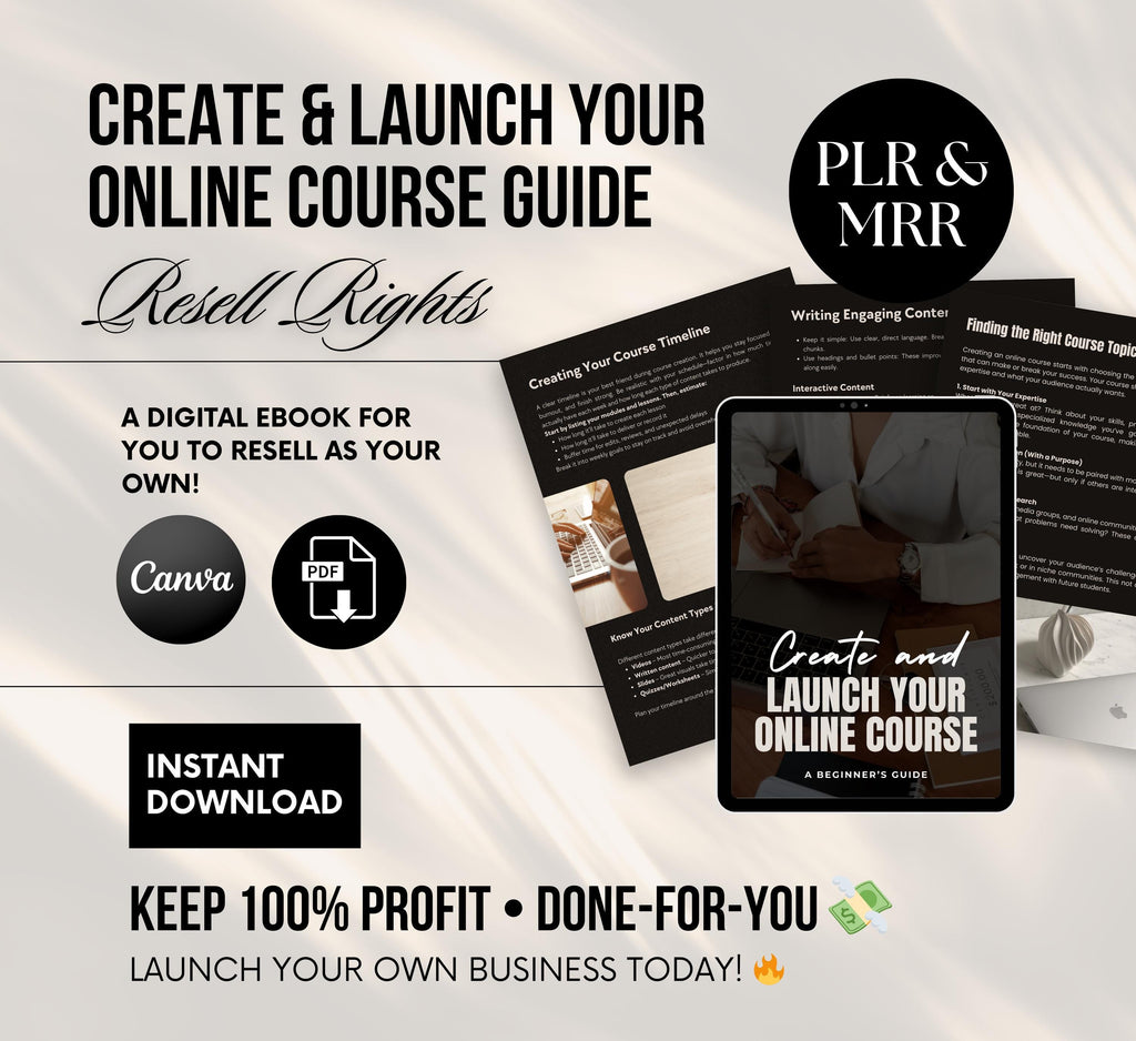 PLR/MRR Online Course Creation Guide