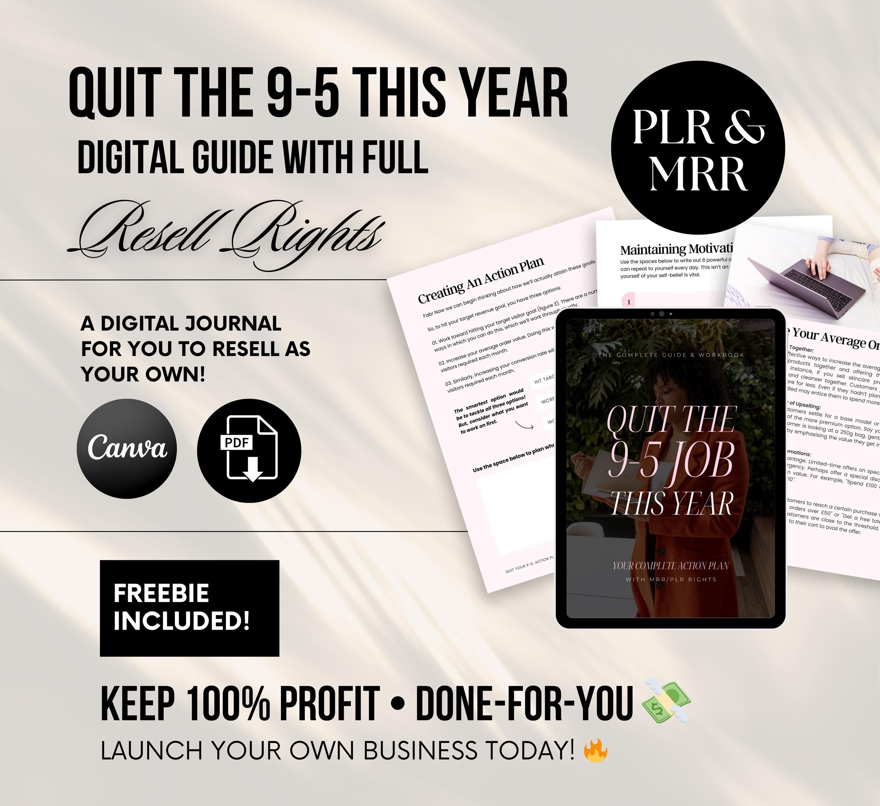 PLR/MRR Quit 9-5 eBook + Workbook