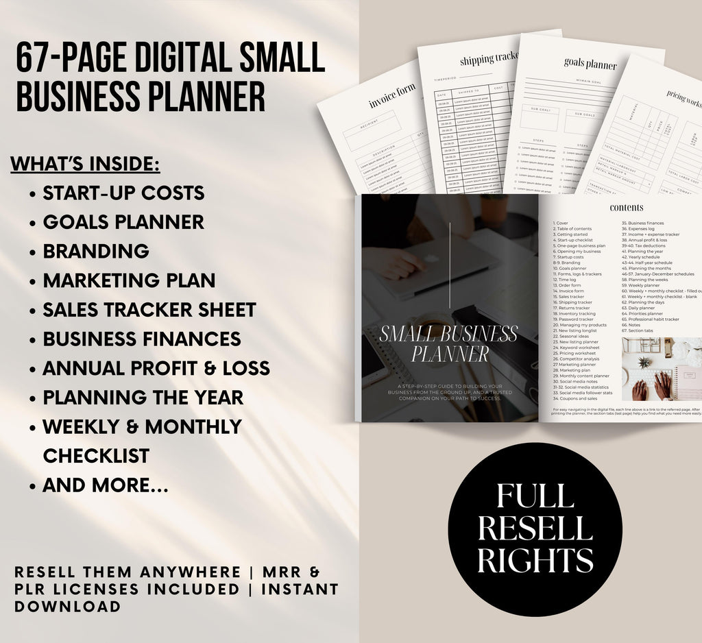 PLR/MRR Small Business Planner