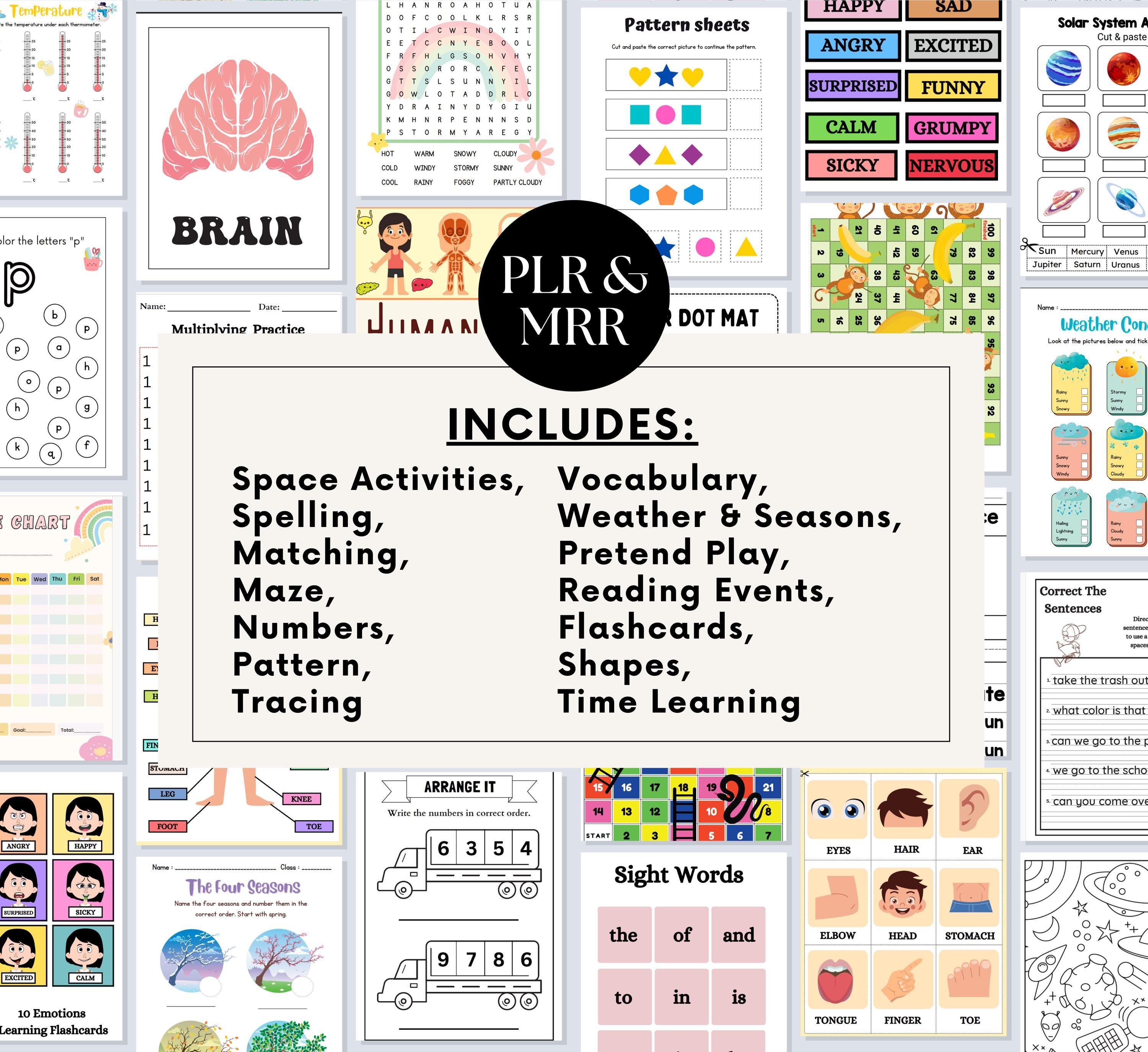 PLR/MRR 15,000+ Page Education Worksheets