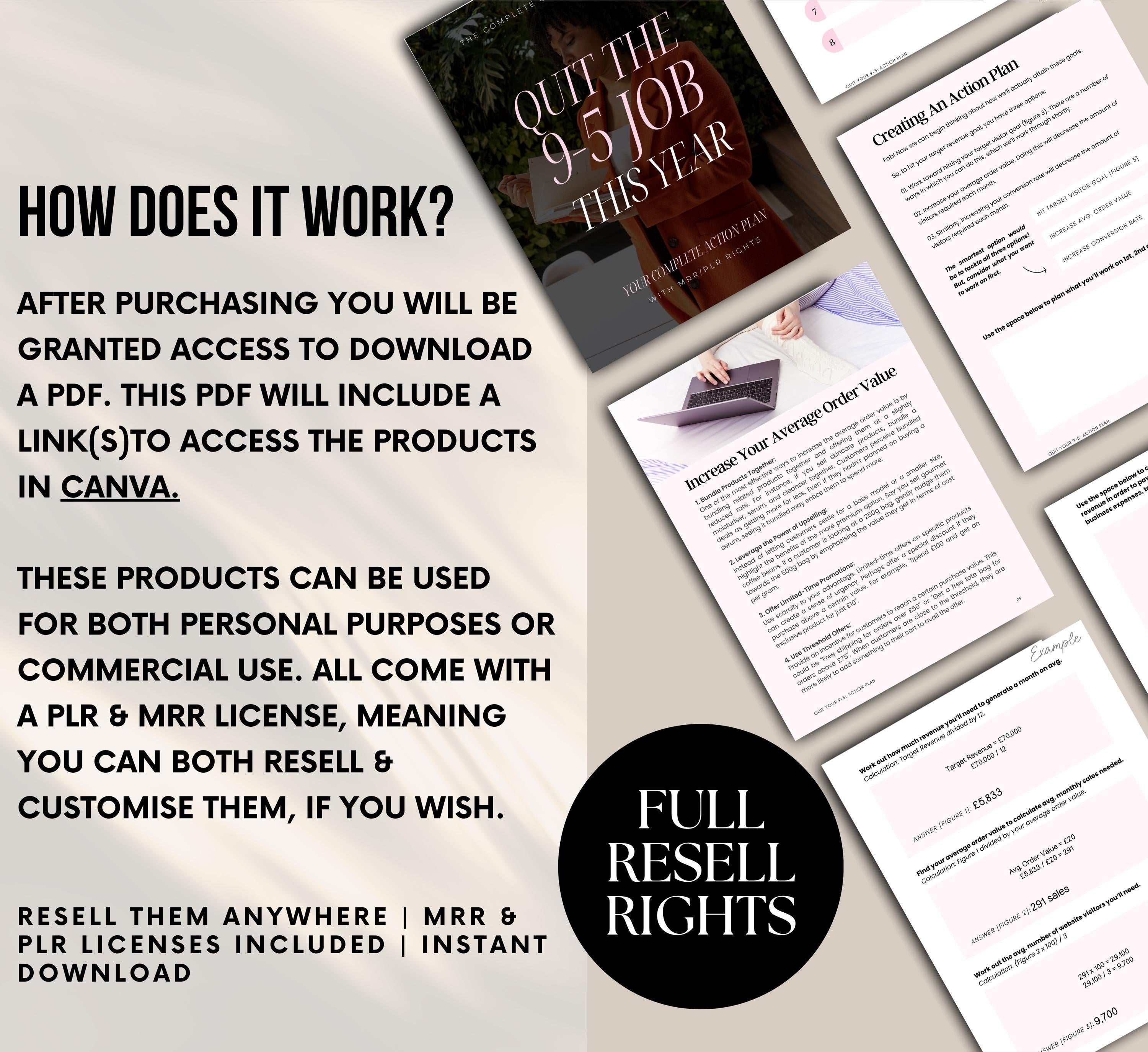 PLR/MRR Quit 9-5 eBook + Workbook