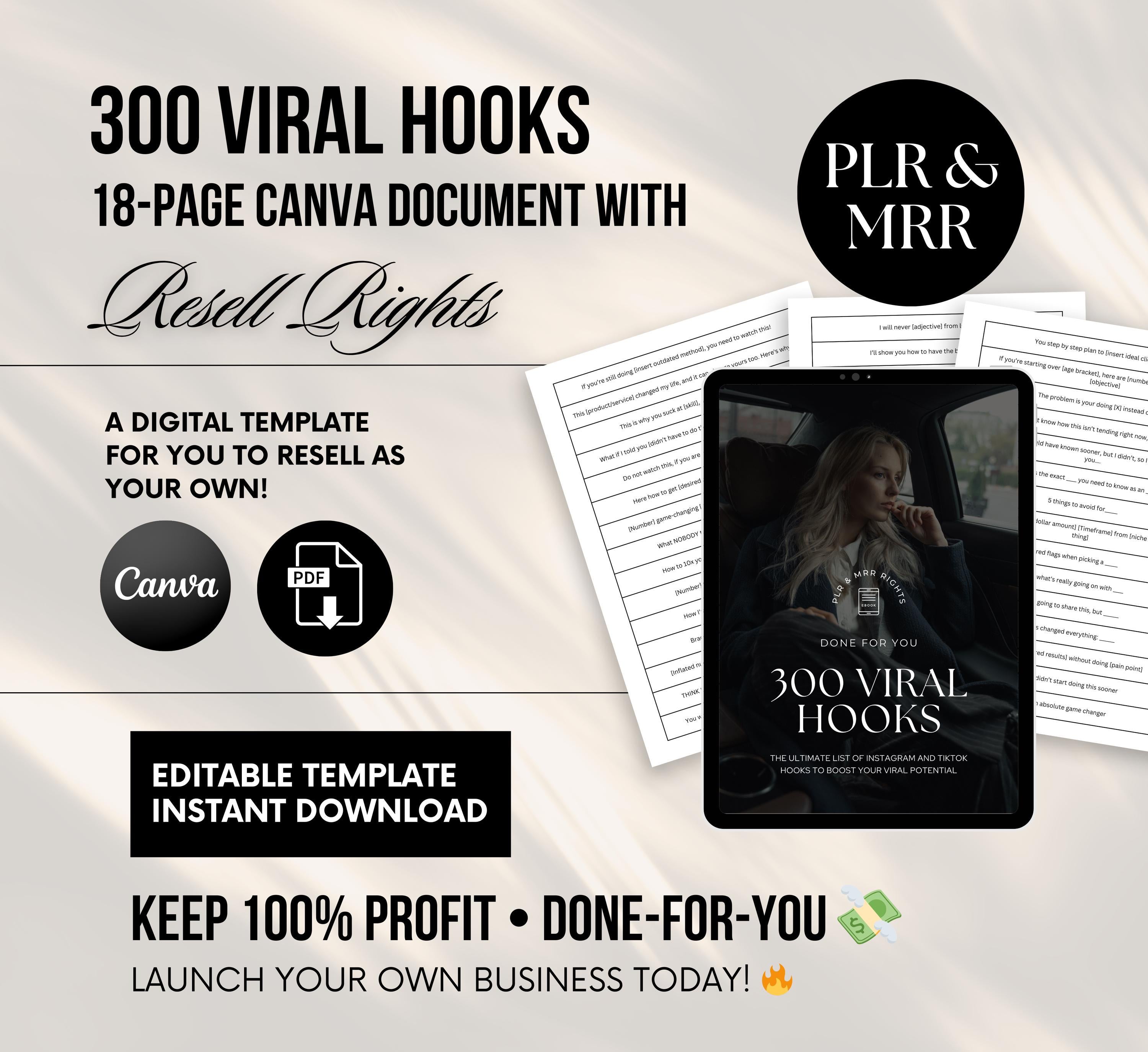 PLR/MRR 300 Viral Social Media Prompts